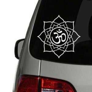 Om Symbol with Lotus Flower Vinyl Decal