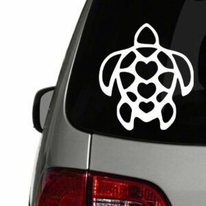 Hawaiian Turtle with Hearts Vinyl Decal