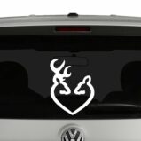 Buck and Doe Heart Vinyl Decal