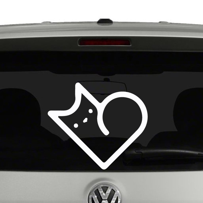 Cat heart Shape Vinyl Decal