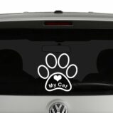 Love My Cat Paw Print Vinyl Decal