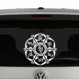 Om Mani Padme Hum on Lotus Vinyl Decal