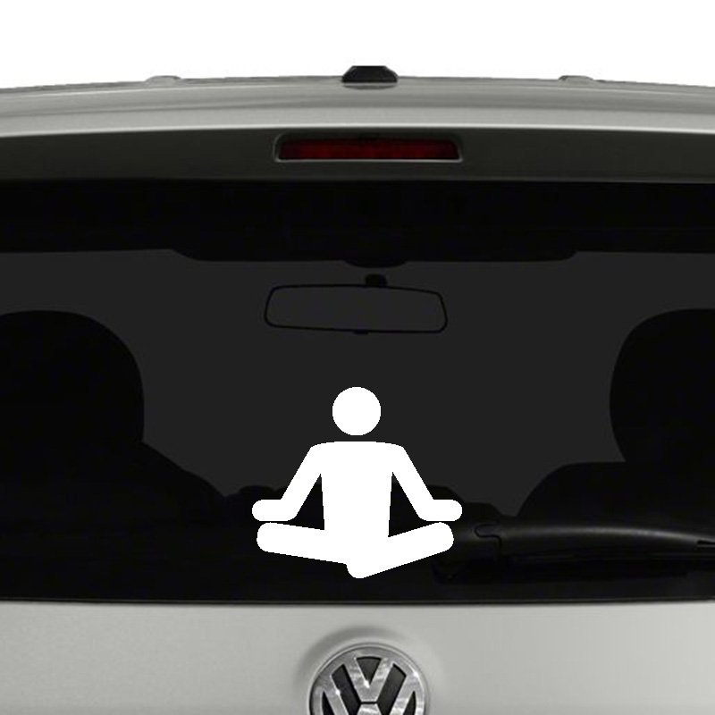 Stick Figure Meditating Vinyl Decal