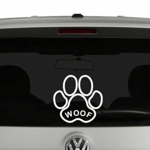 Woof Paw Print Vinyl Decal