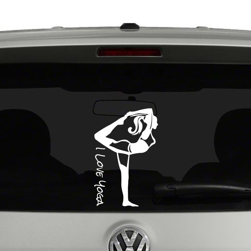 I love Yoga Standing Pose Vinyl Decal