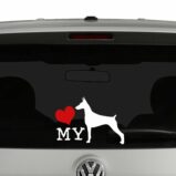 Love My Doberman Dog Sillhouette Vinyl Decal