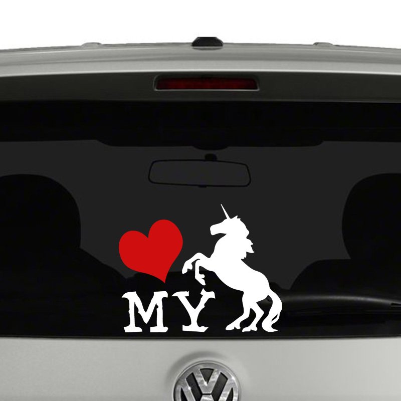 Love My Unicorn Sillhouette Vinyl Decal