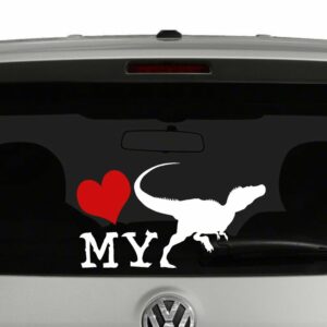 Love My Velociraptor Sillhouette Vinyl Decal