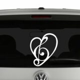 Music Note in Heart Vinyl Decal