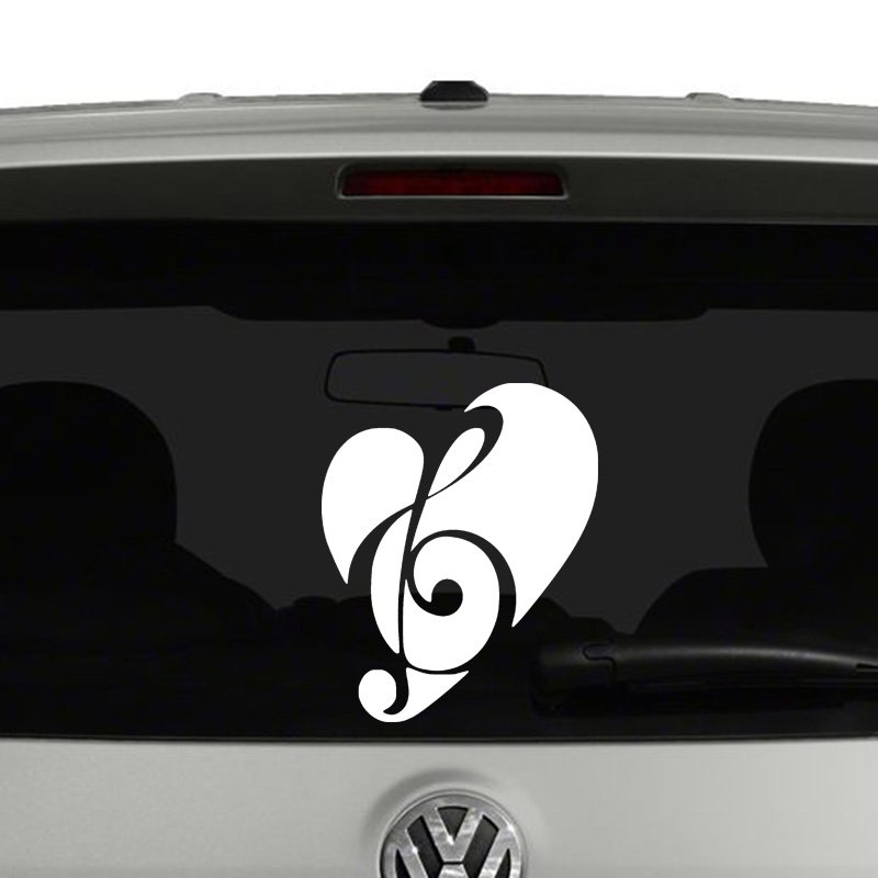 Music Note in Heart Vinyl Decal