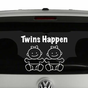 Twins Happen Girls Vinyl Decal