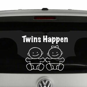 Twins Happen Boy-Girl Vinyl Decal