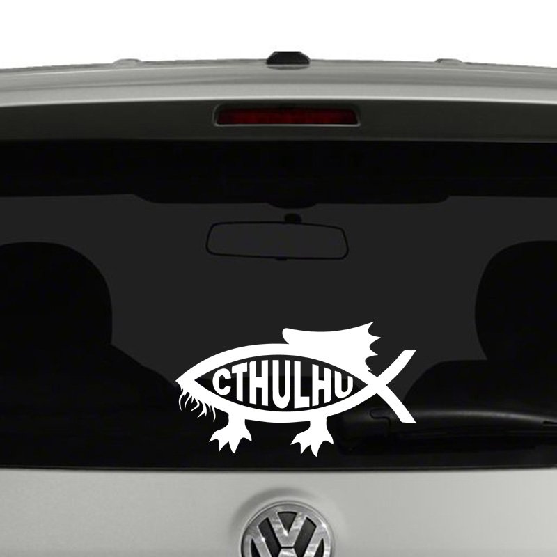 Cthulhu Darwin Fish Vinyl Decal