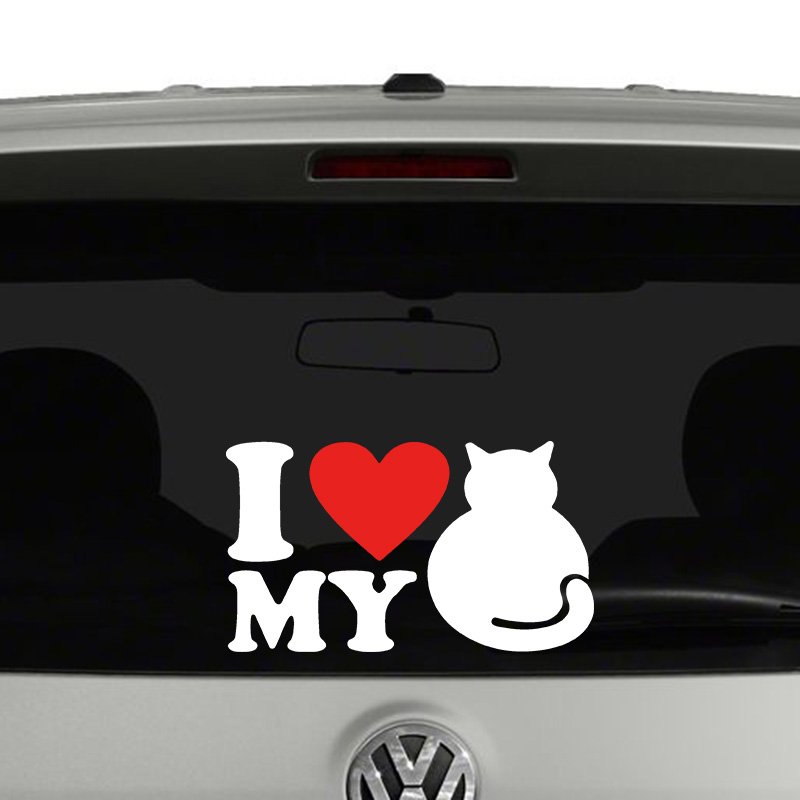 I Love My Cat Vinyl Decal