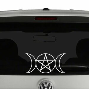 Triple Goddess with Pentacle Symbol Vinyl Decal