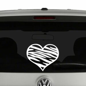 Zebra Heart Vinyl Decal