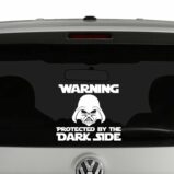 Warning Protected by the Dark Side Vinyl Decal