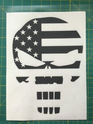 Punisher Flag Skull Vinyl Decal