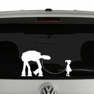 Star Wars Inspired Girl and Her Pet AT-AT Vinyl Decal