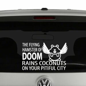 Flying Hamster of Doom Ver 2 Vinyl Decal Sticker