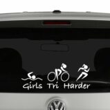 Girls Tri Harder Triathlon Vinyl Decal