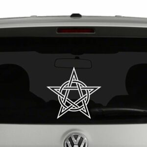 Pentagram and Circle Interlaced Vinyl Decal Sticker