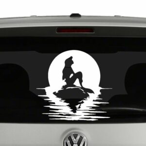 Ariel with Full Moon Silhouette Vinyl Decal Sticker