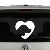 Dog Silhouette in Heart Vinyl Decal Sticker