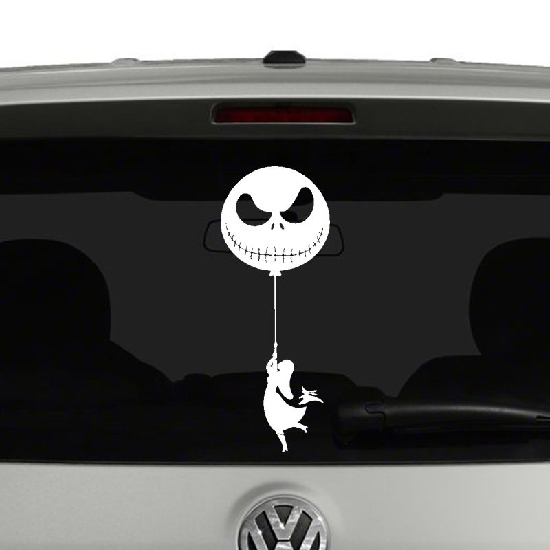 Jack Skellington Ballon with Sally and Zero Vinyl Decal Sticker