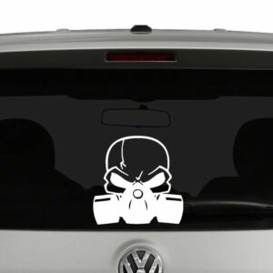 Skull with Gas Mask Vinyl Decal Sticker