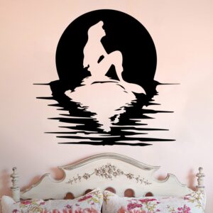 Ariel Full Moon Silhouette Little Mermaid Inspired Vinyl Wall Decal