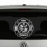 Fire and Rescue Emblem Vinyl Decal Sticker