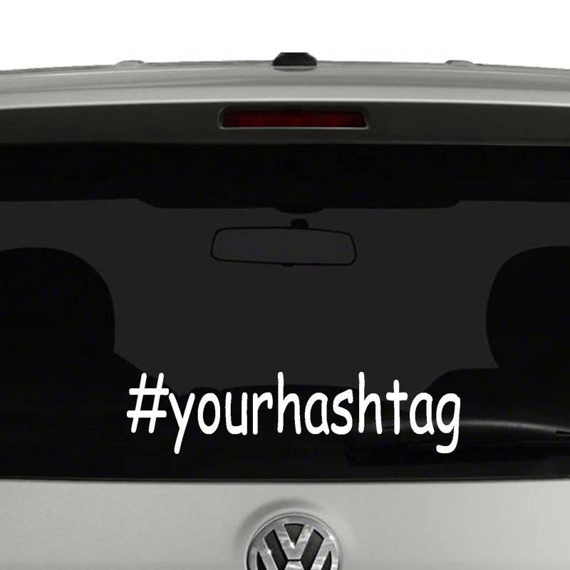 Personalized Hashtag Vinyl Decal Sticker