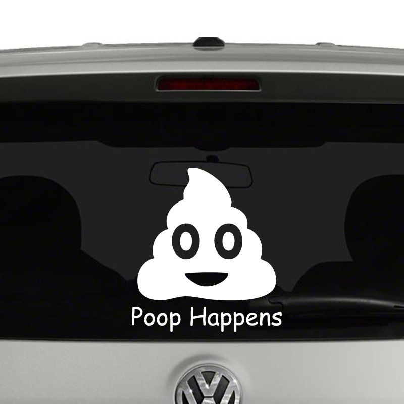 Poop Happens Emoji Emoticon Vinyl Decal Sticker