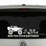 Run You Stick Bastards Jeep Stick Figure Family Vinyl Decal Sticker Car Window