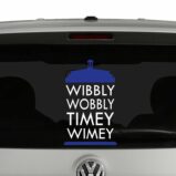 Wobbly Wobbly Timey Wimey Doctor Who Tardis Blue and White Vinyl Decal