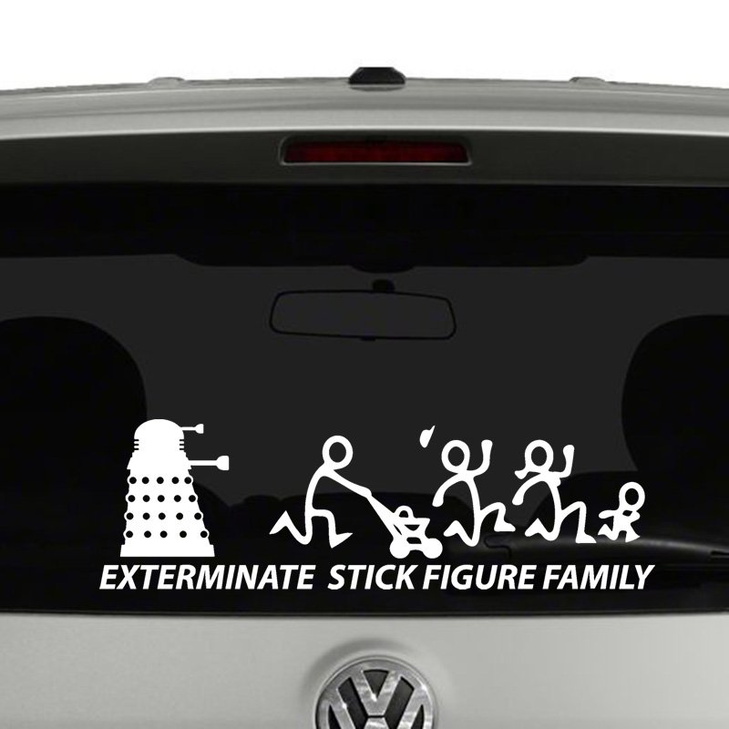 Dalek Exterminate Stick Figure Family Vinyl Decal Sticker Doctor Who Inspired