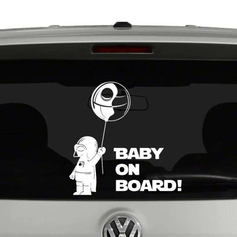 Baby Darth Vader Death Star Ballon Baby On Board Decal Vinyl Decal Sticker