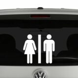 Unisex Restroom Symbol Sign Vinyl Decal Sticker