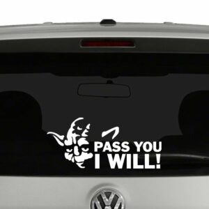 Yoda Pass You I Will! Star Wars Inspired Vinyl Decal Sticker