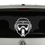 Star Wars Inspired Biker Scout Helmet Vinyl Decal Sticker Car Window