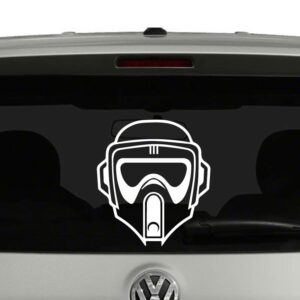 Star Wars Inspired Biker Scout Helmet Vinyl Decal Sticker Car Window