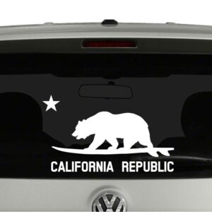 California Republic Surfing Bear Vinyl Decal Sticker