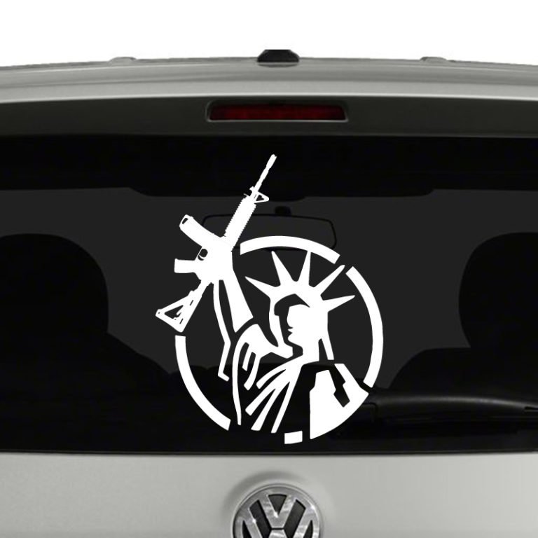 Statue of Liberty with AR15 Second Amendment Vinyl Decal Sticker Car Window