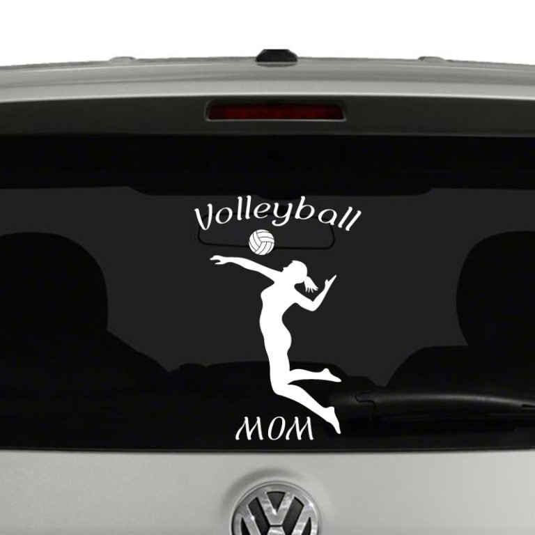 Volleyball Mom Silhouette Vinyl Decal Sticker