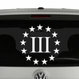 Three Percenter 3% 2nd Amendment Vinyl Decal Sticker