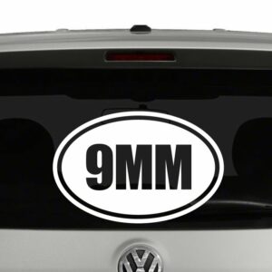 9mm Oval Euro Style Gun Ammo Vinyl Decal Sticker