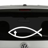 Cross Jesus Christian Fish Symbol Vinyl Decal Sticker