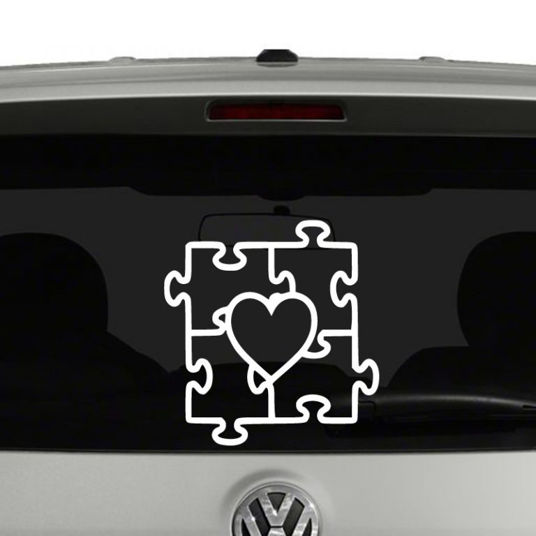 Autism Awareness Heart Puzzle Vinyl Decal Sticker