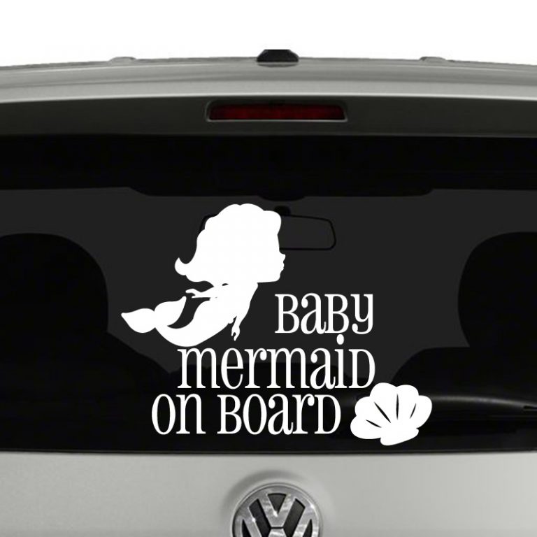 Baby Mermaid On Board Vinyl Decal Sticker